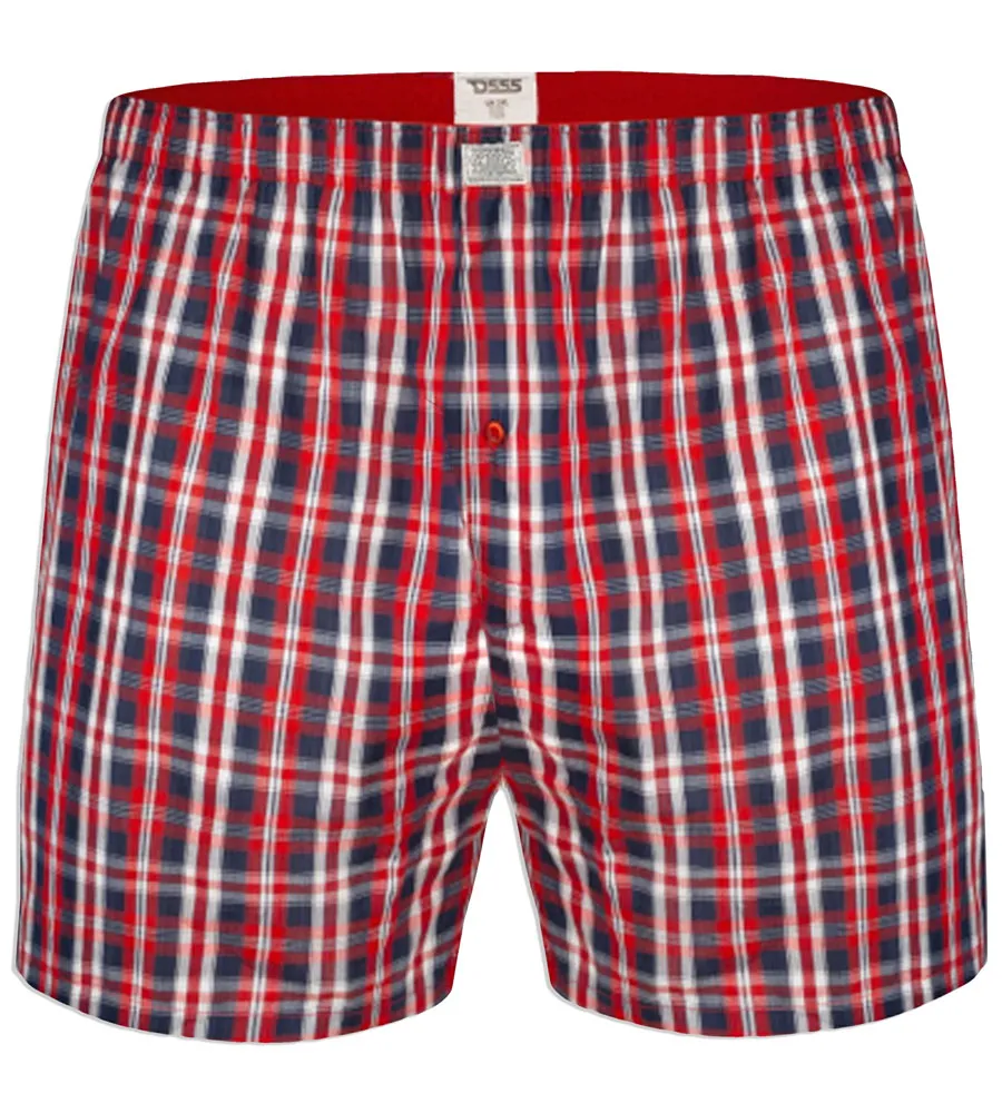 Pack of Two Woven Boxer Shorts (PLAID) for Big Men by D555