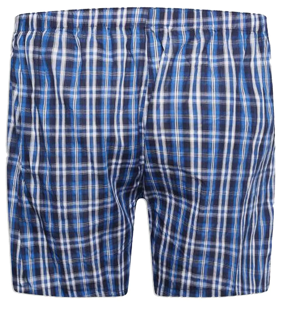 Pack of Two Woven Boxer Shorts (PLAID) for Big Men by D555