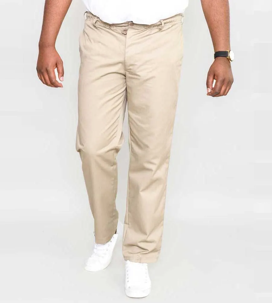 D555 Big Mens Rugby Trousers Full Elasticated Waist (BASILIO STONE)