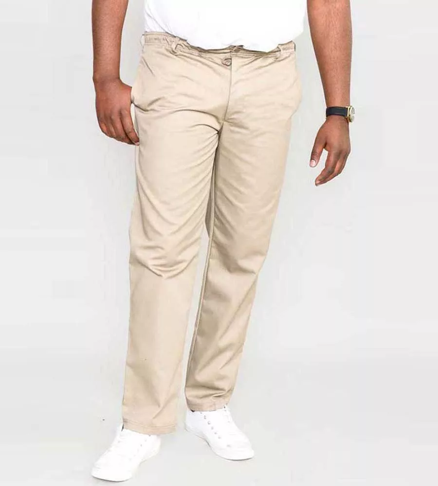 D555 Big Mens Rugby Trousers Full Elasticated Waist (BASILIO STONE)