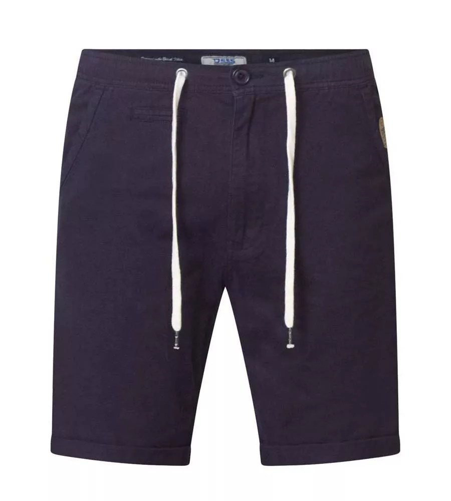 Navy Rugby Shorts With Elasticated Waistband & Drawcord (GARETH) for Men by D555