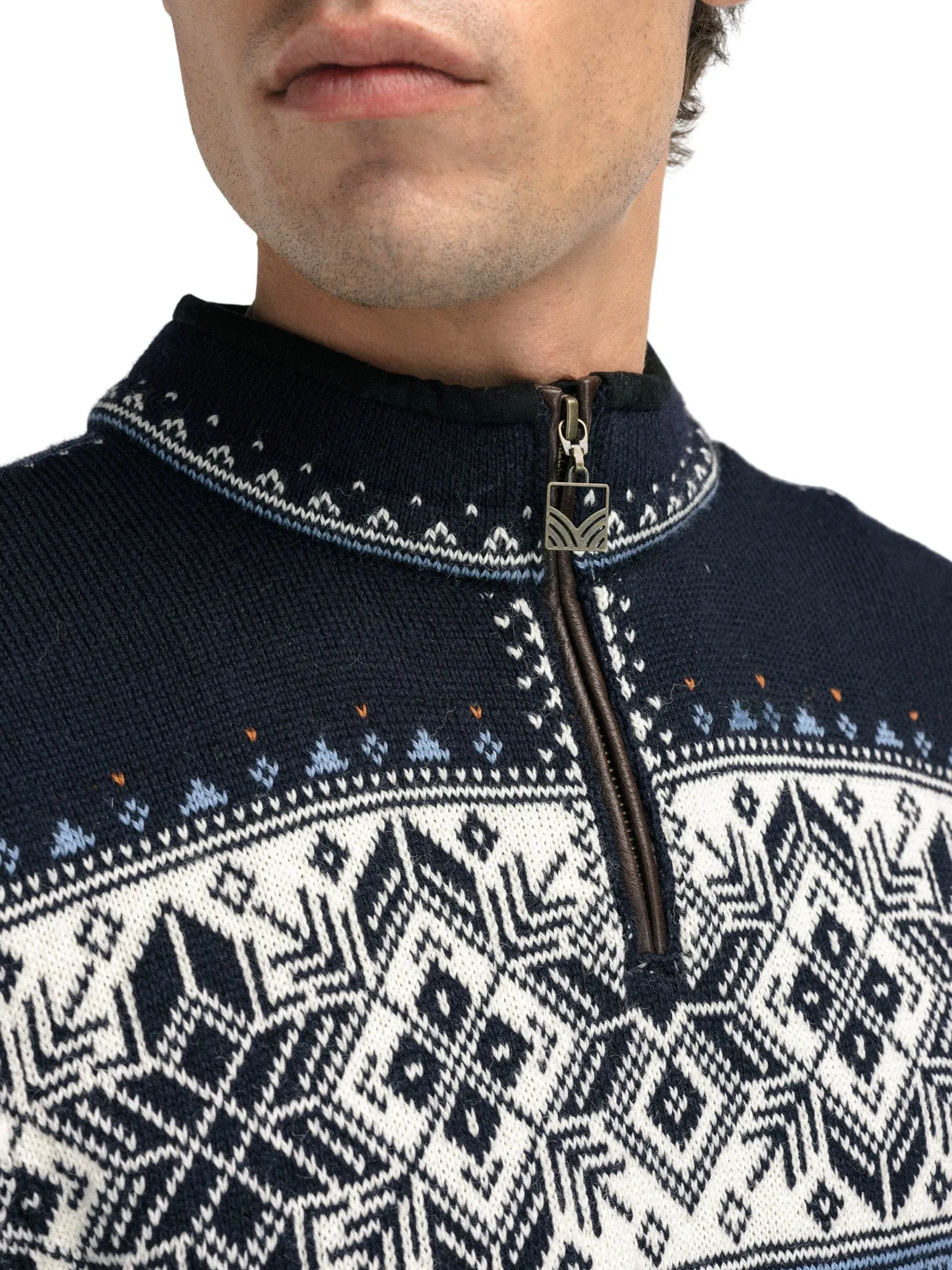 Dale of Norway Men's Blyfjell Sweater in Navy/Off White/Blue Shadow