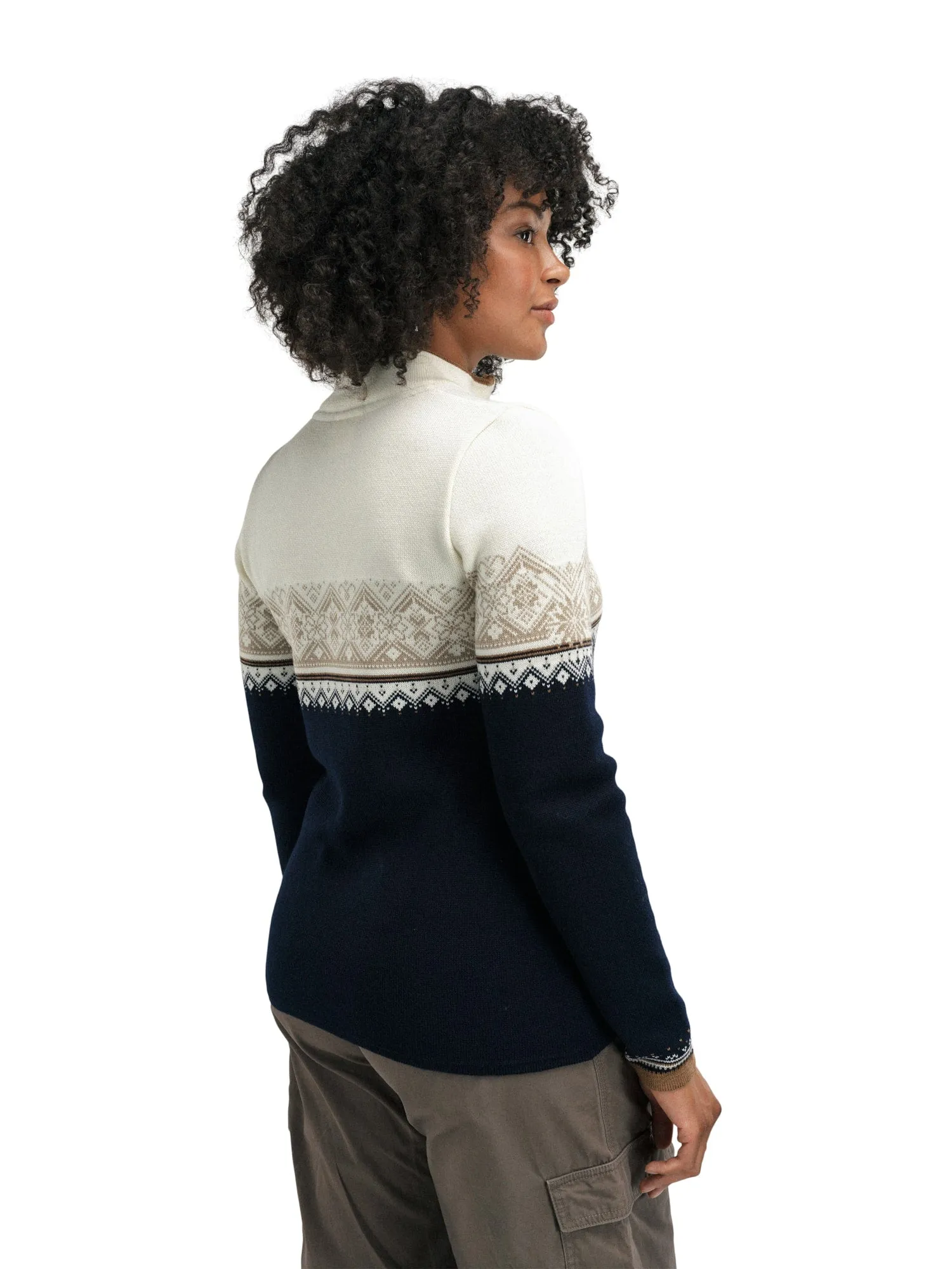 Dale of Norway Women's Moritz Sweater in Navy/Beige/Off White.