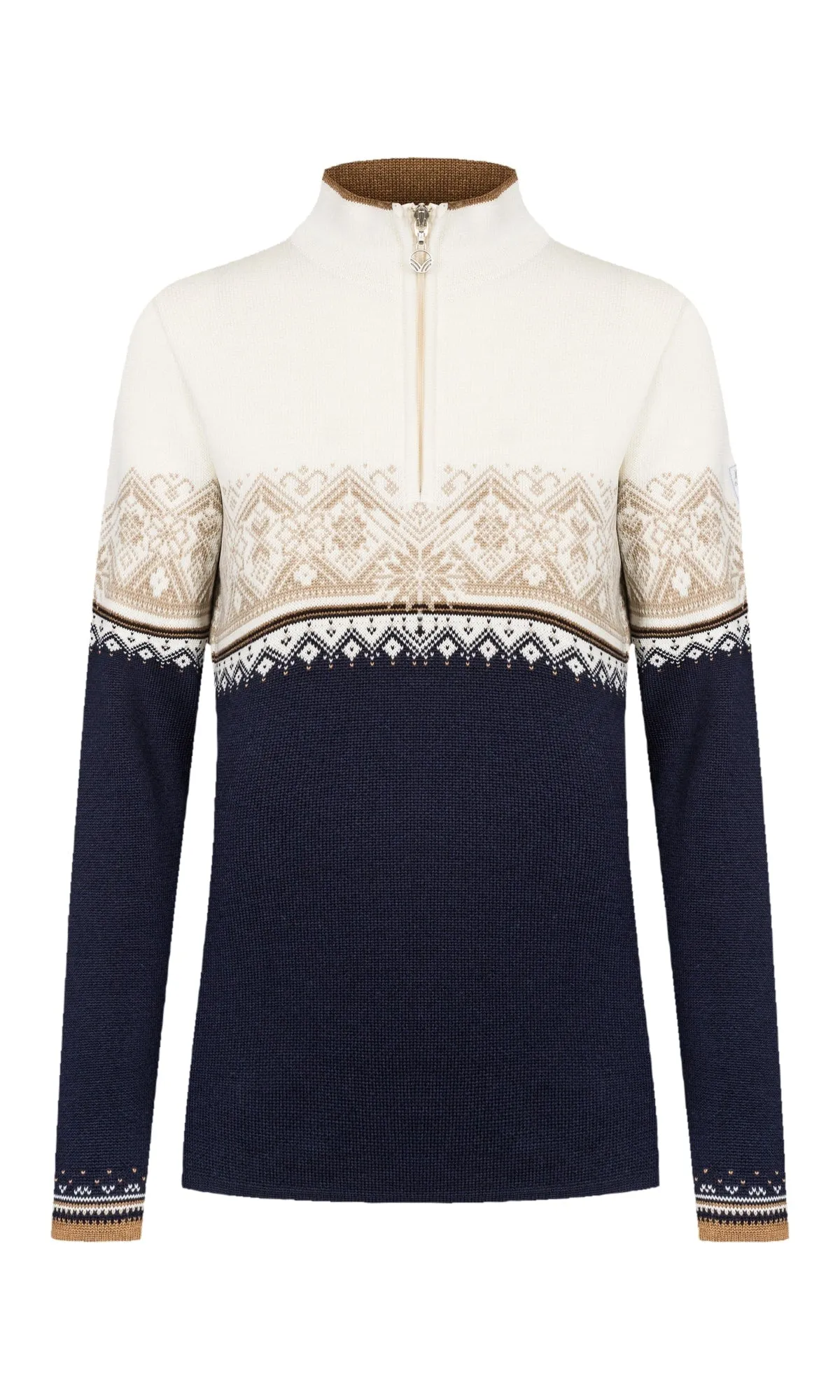 Dale of Norway Women's Moritz Sweater in Navy/Beige/Off White.