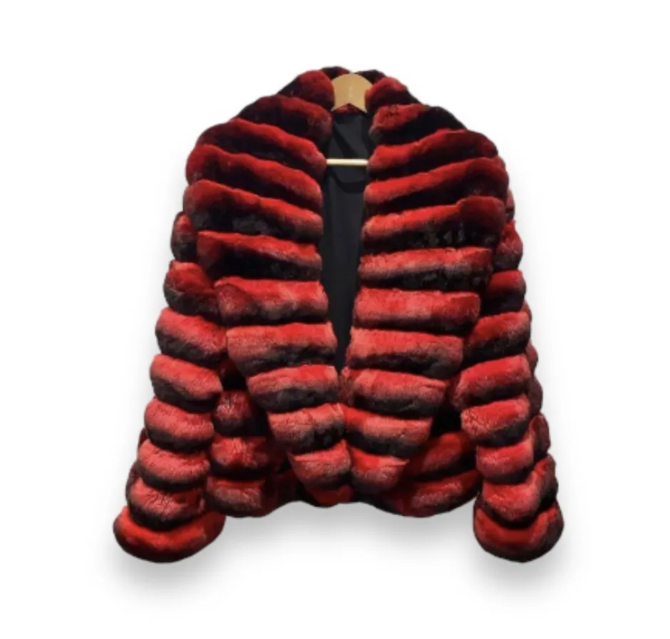 Daniel's Leather Chinchilla Red Coat