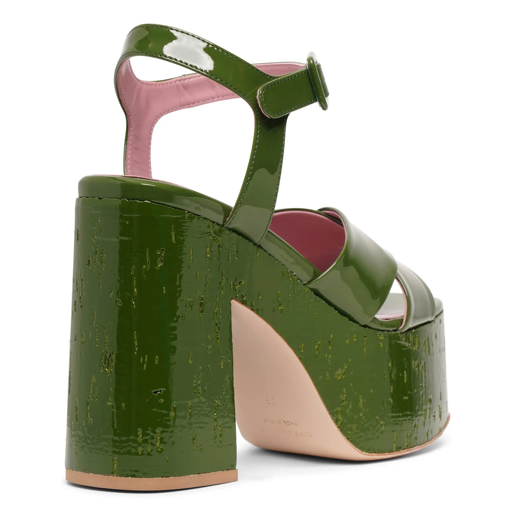 Dark Green Patent Platform Sandals by Haus of Honey Lacquer Doll