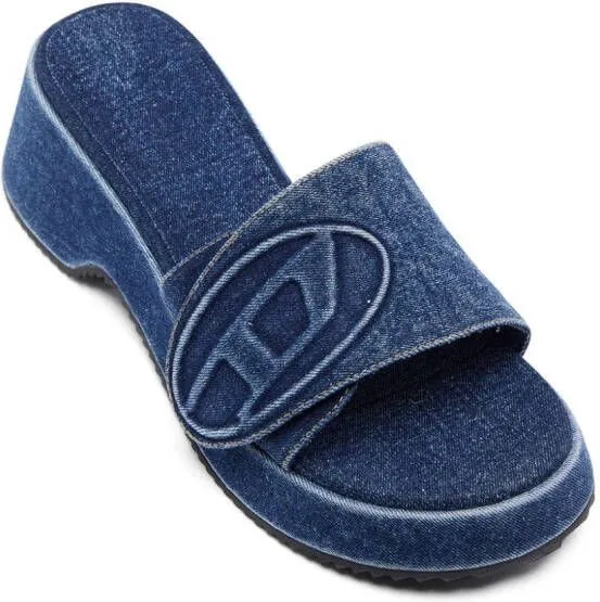 Diesel Sa-Oval D Pf W Denim Sandals Blue