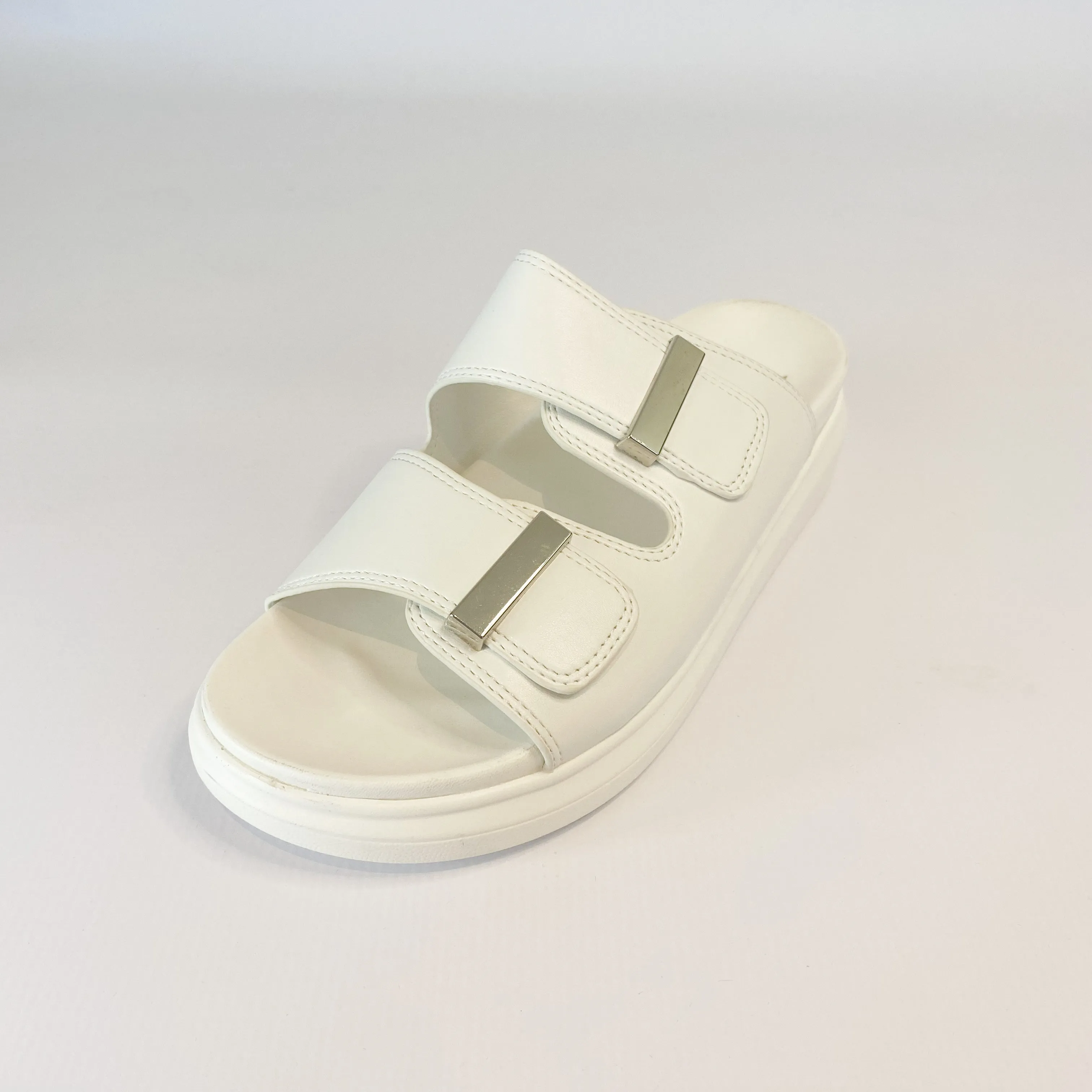 Double Strap White Sandal KG