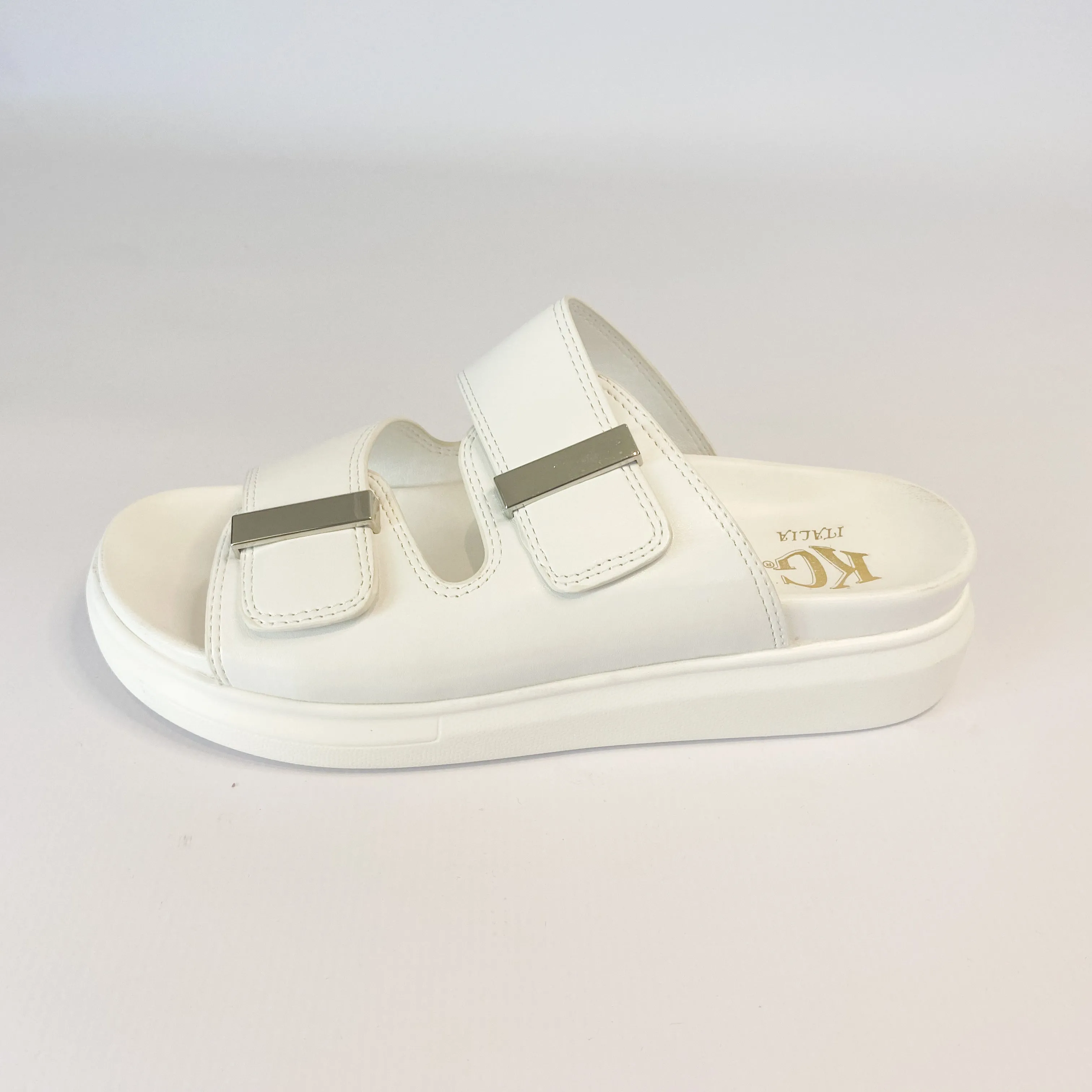 Double Strap White Sandal KG