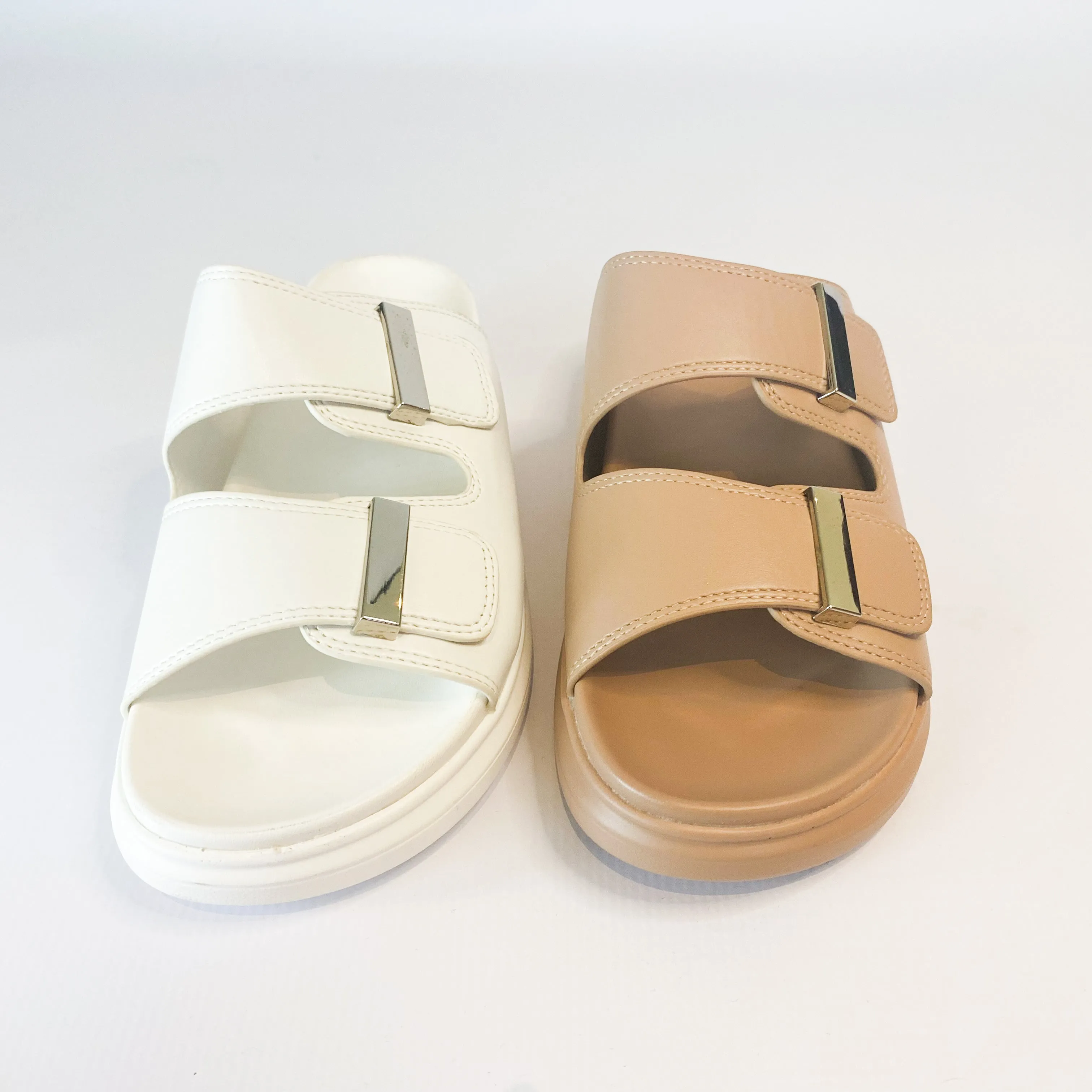 Double Strap White Sandal KG