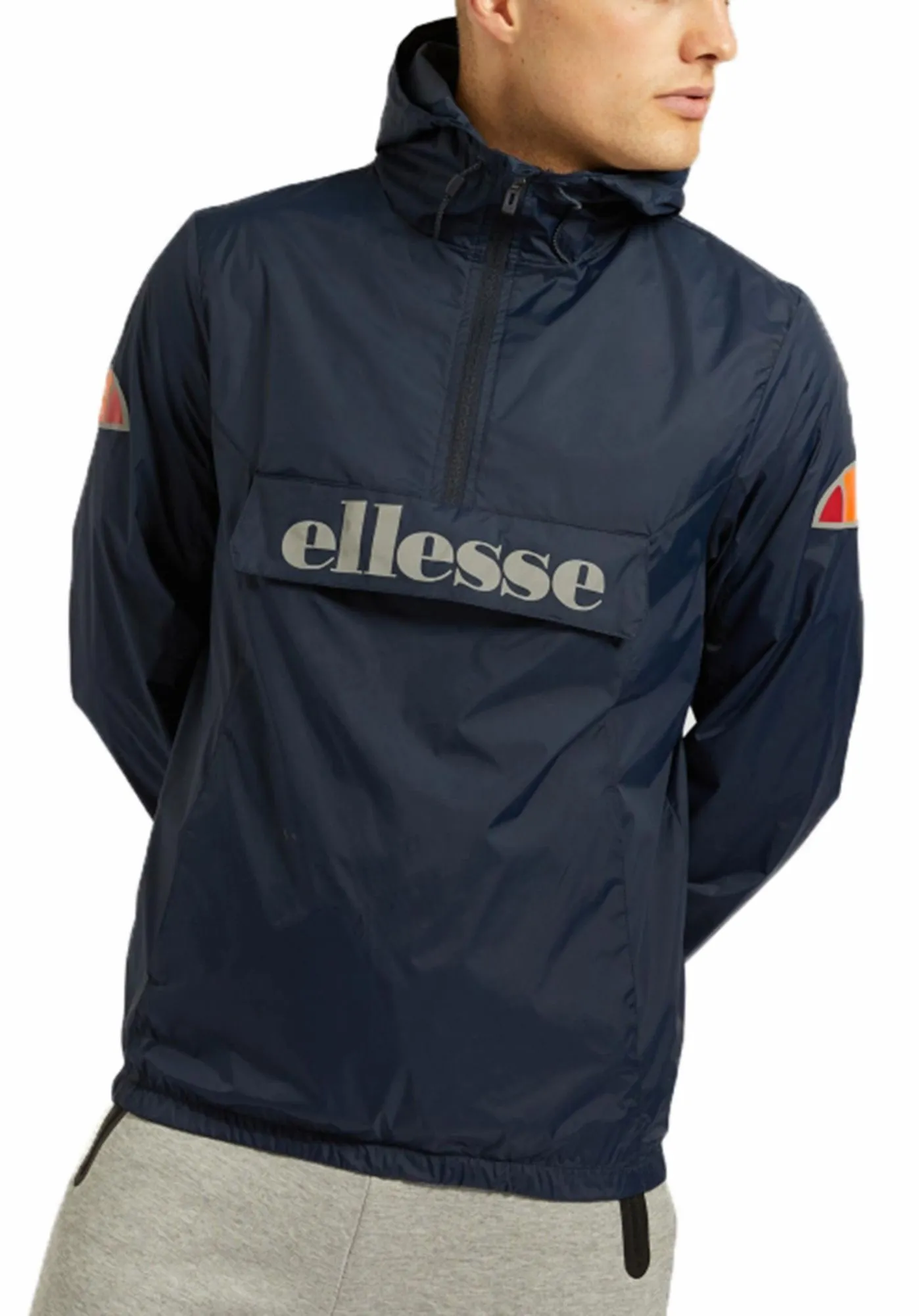 Ellesse Mens Acera Hooded Cagoule Jacket Navy Buy Now