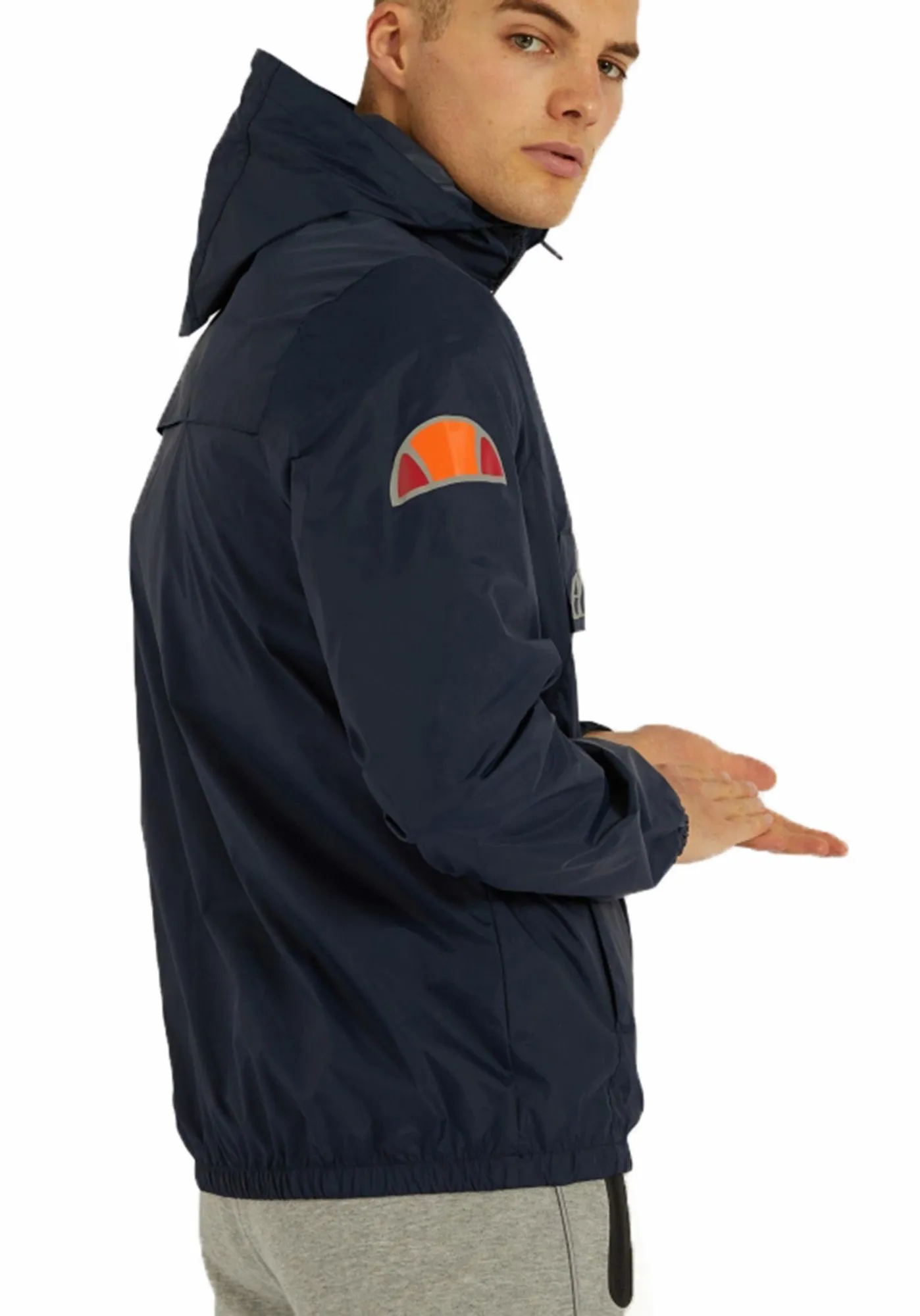 Ellesse Mens Acera Hooded Cagoule Jacket Navy Buy Now