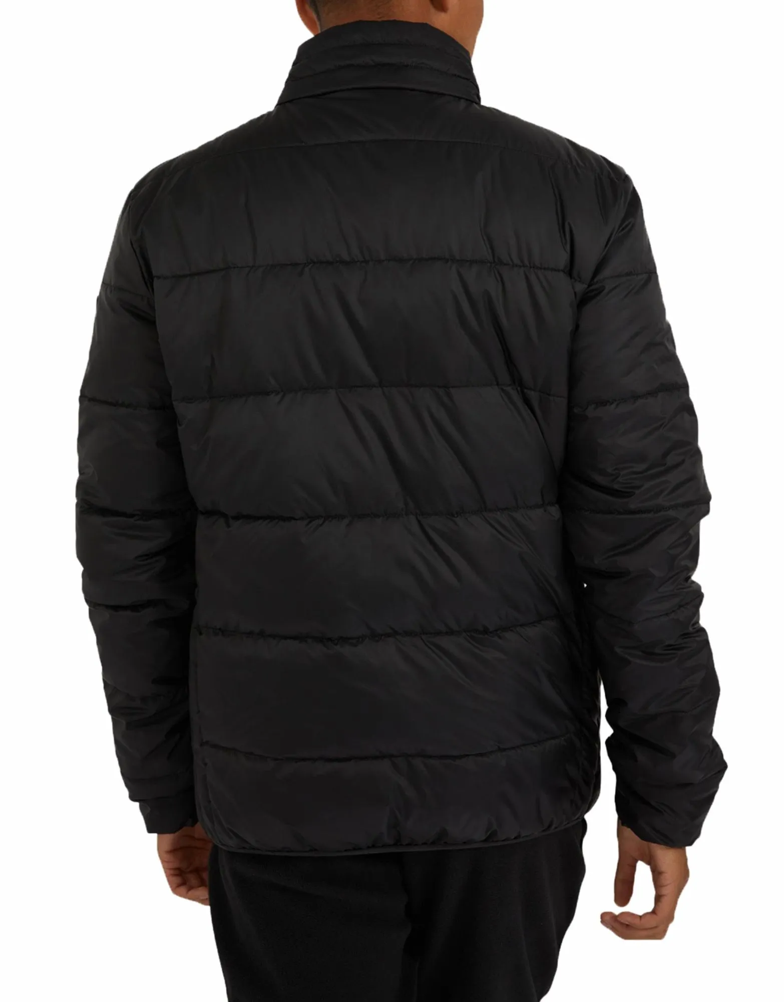 Black Reflective Padded Jacket Mens Ellesse Illo