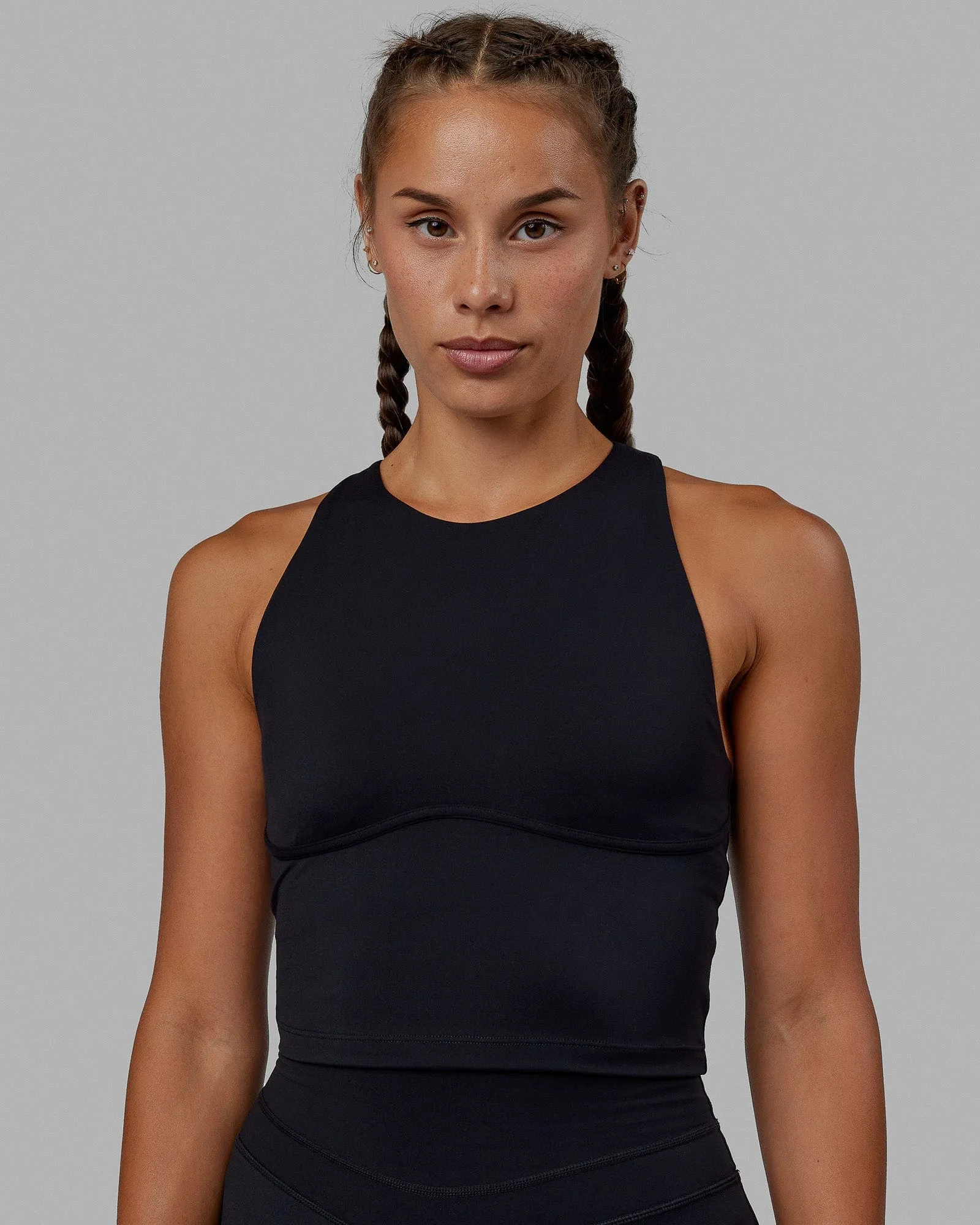 Black Shelf Bra Tank Top