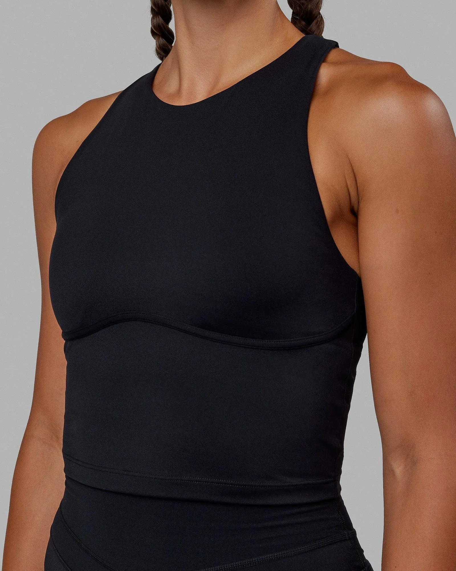 Black Shelf Bra Tank Top