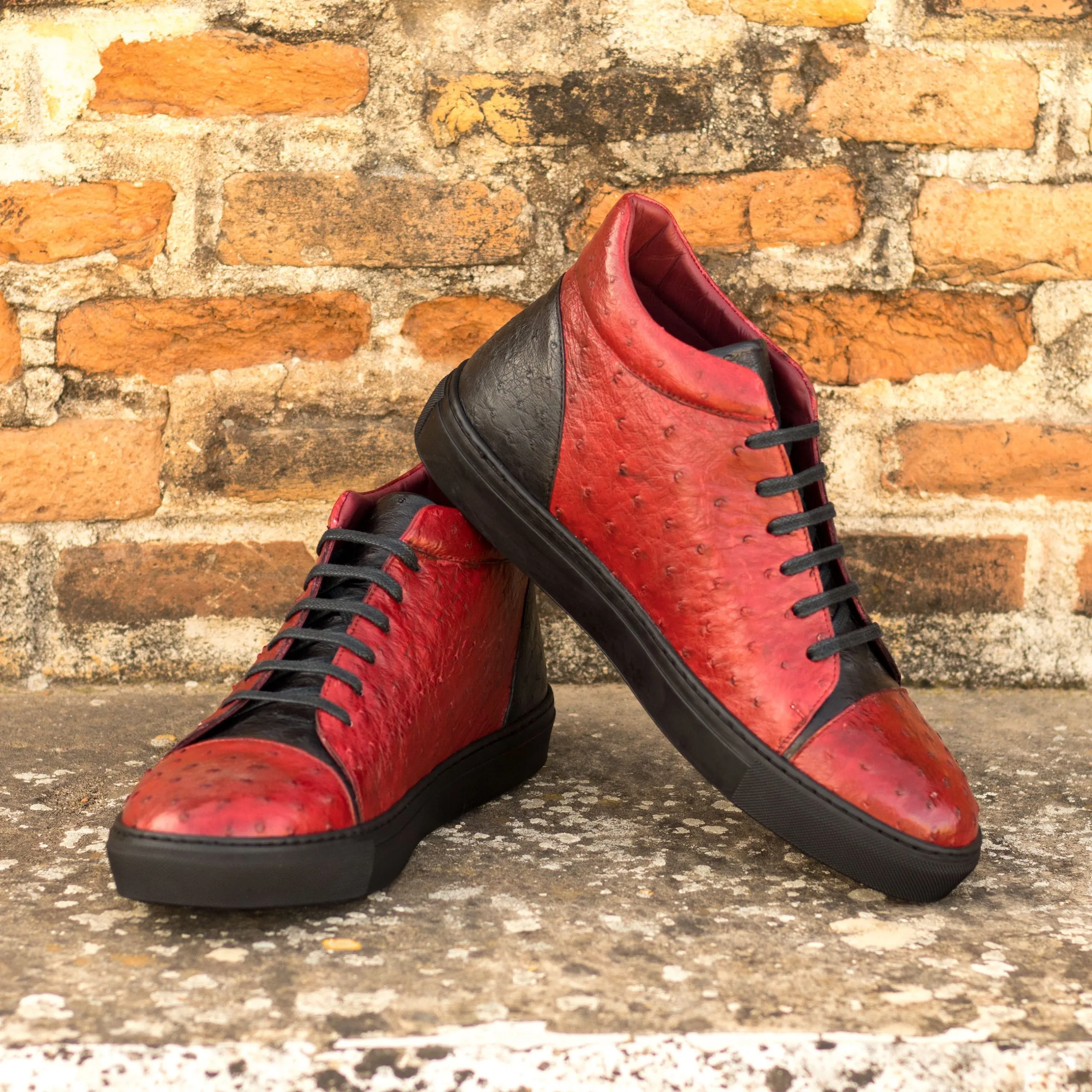 Exotic Leather High Top Sneakers