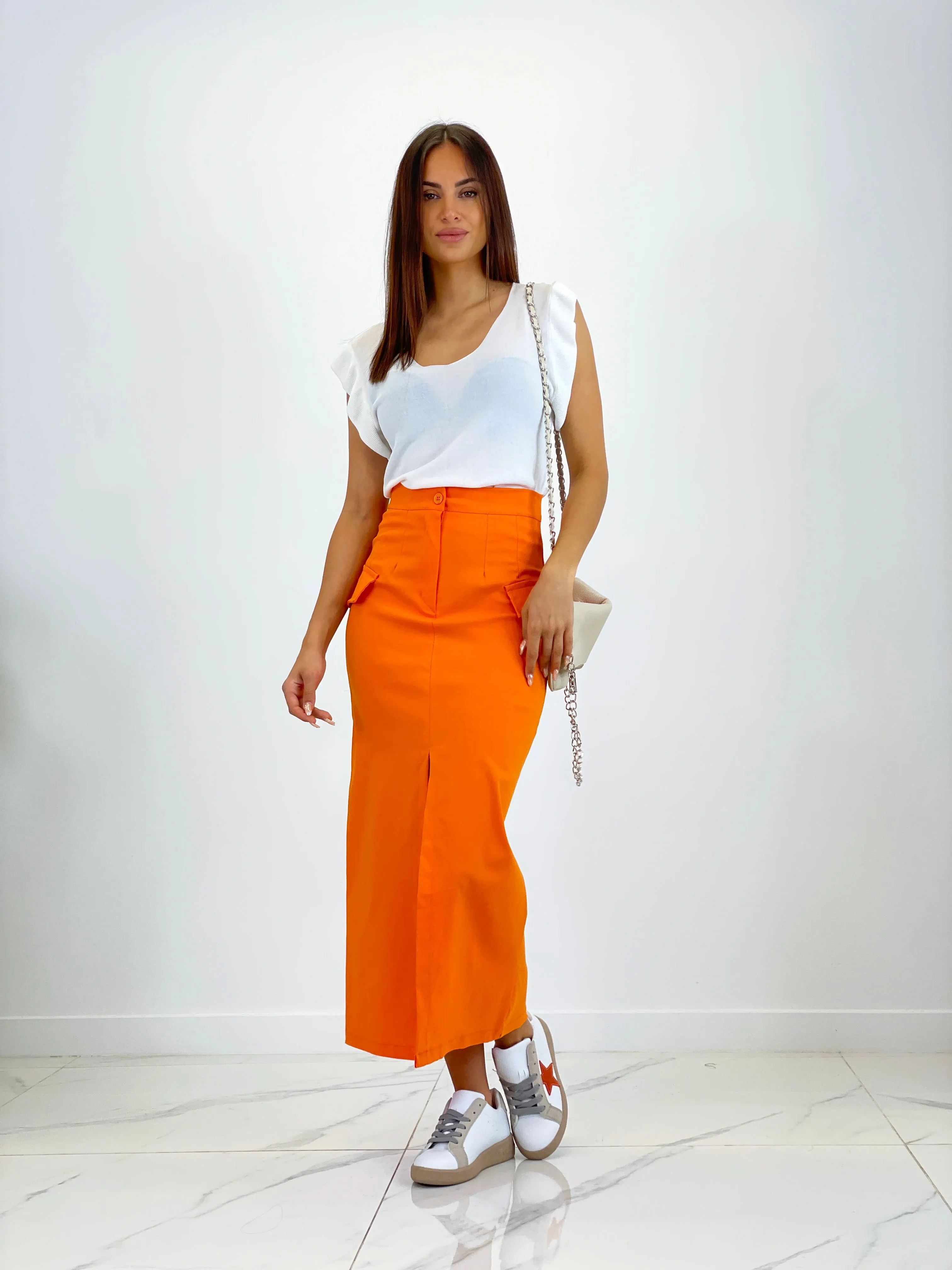 Falda midi licra