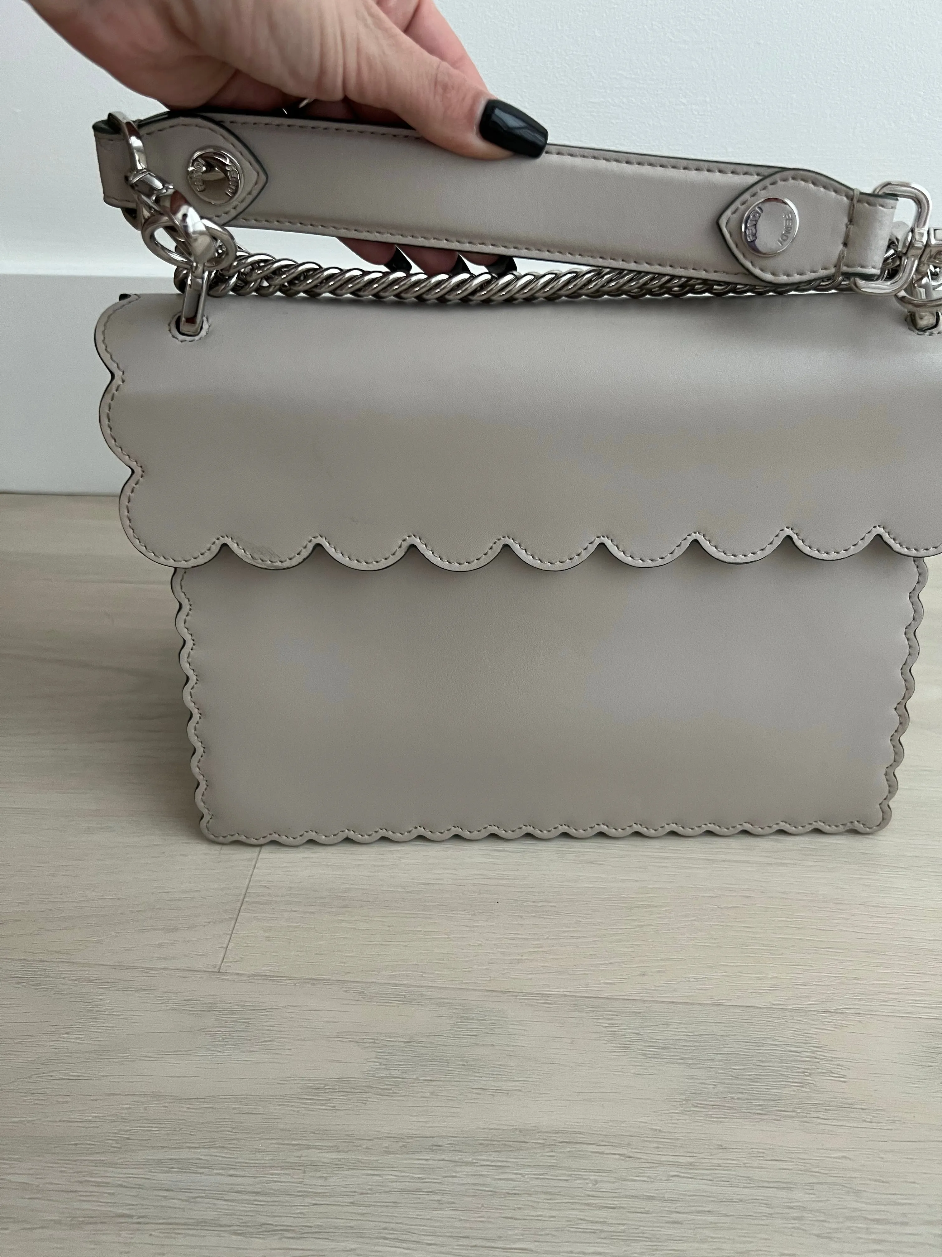 Fendi Scalloped Kan Bag can be rewritten as Fendi Scalloped Handbag.