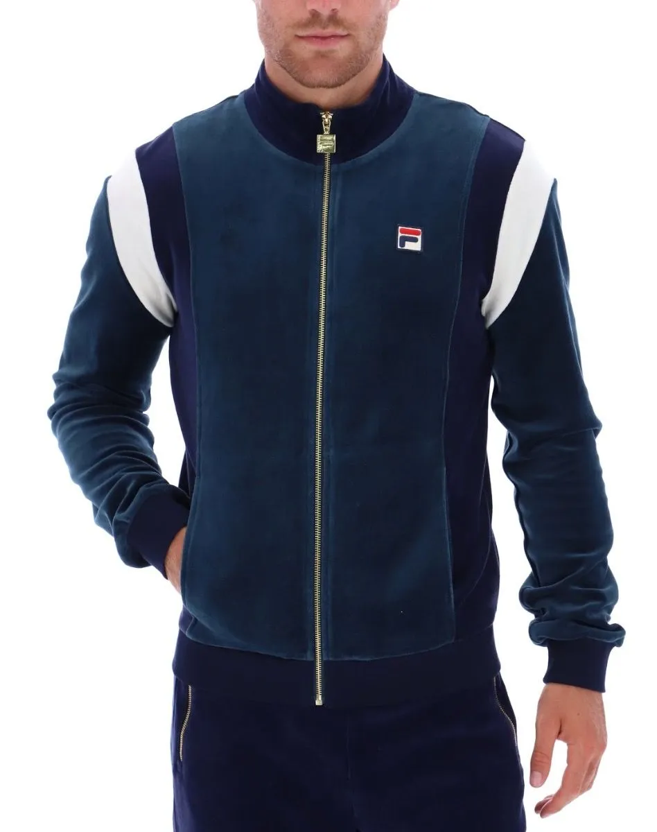 Fila Dark Teal Fila Navy Egret Velour Track Jacket