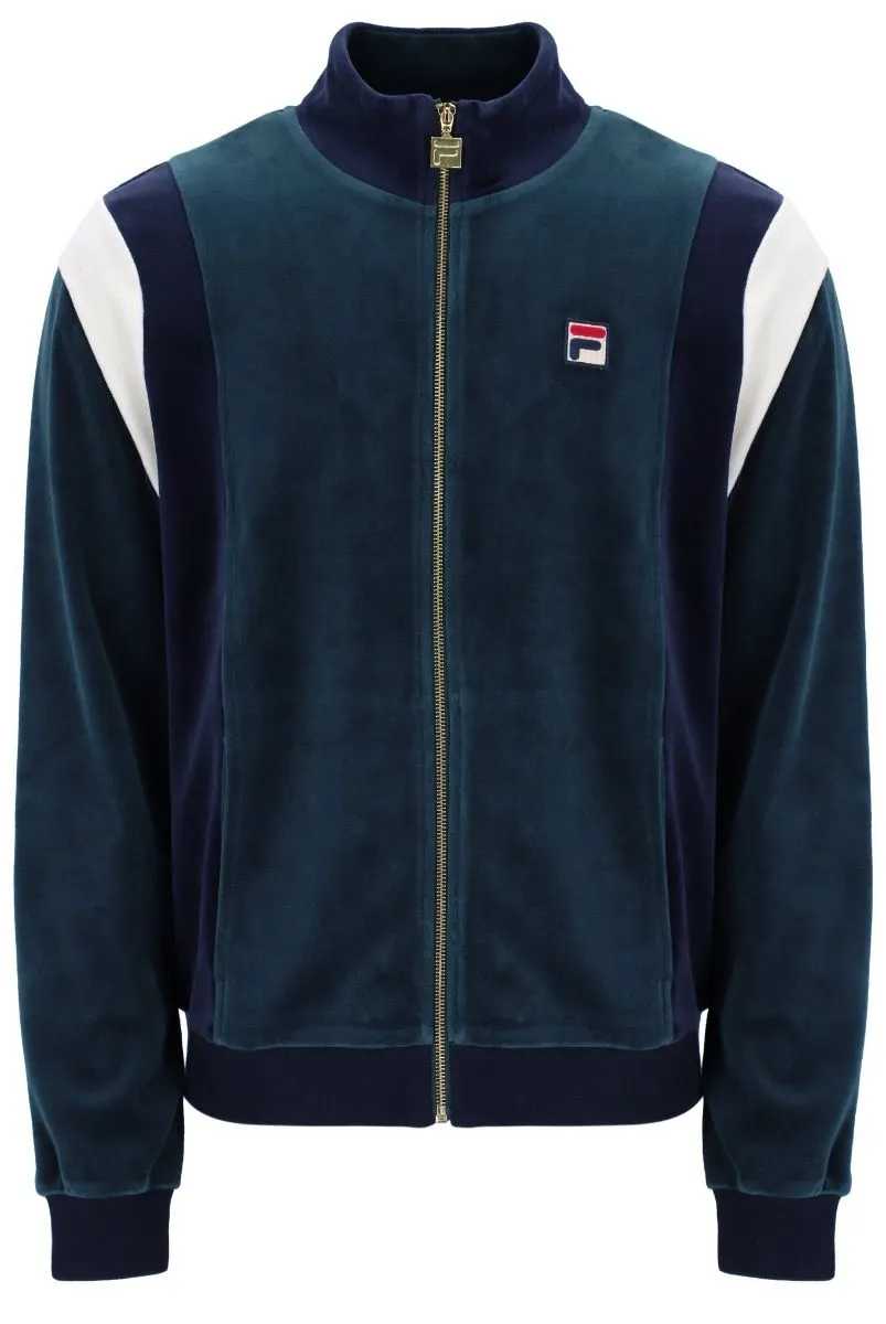 Fila Dark Teal Fila Navy Egret Velour Track Jacket