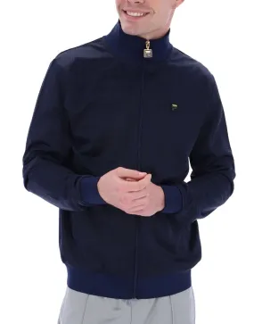 Fila Shiny Houndstooth Track Jacket in Navy Tonal