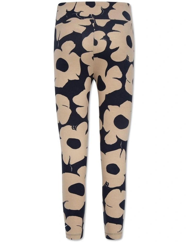 Black Flower Print Leggings.