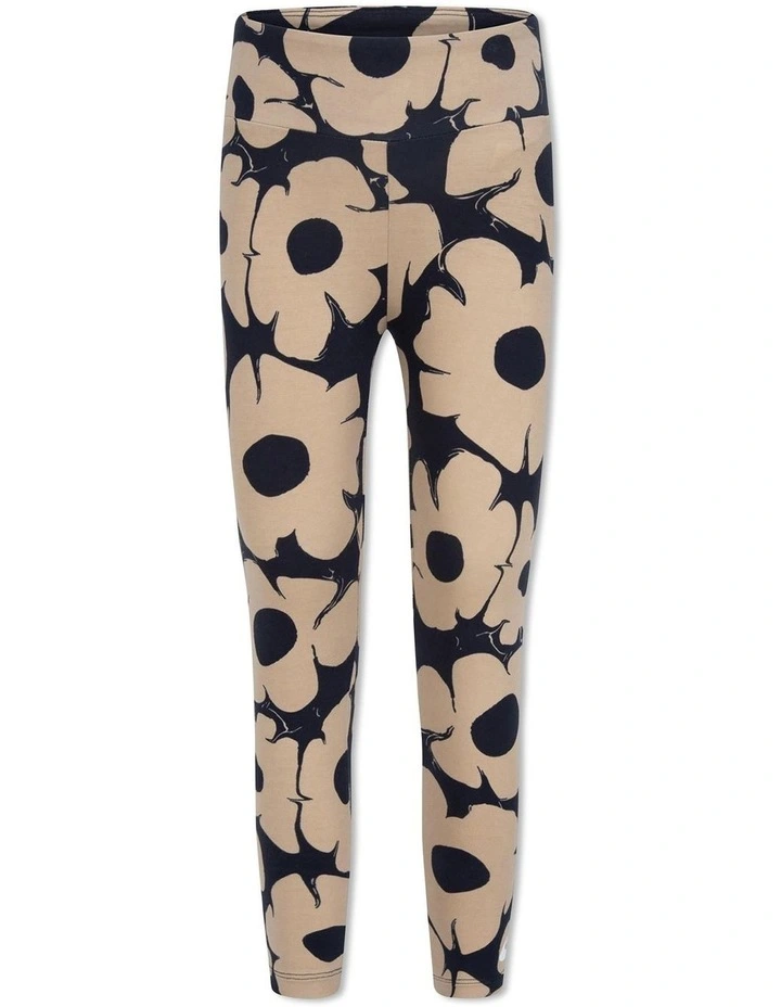 Black Flower Print Leggings.