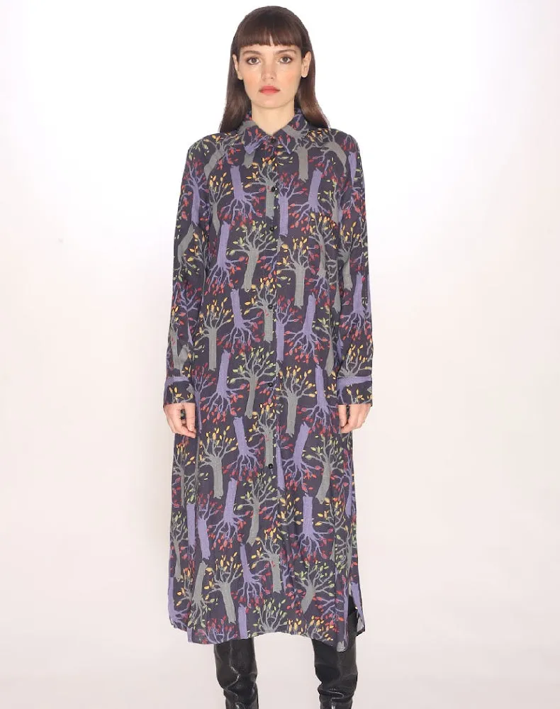 Forest Print Shift Dress