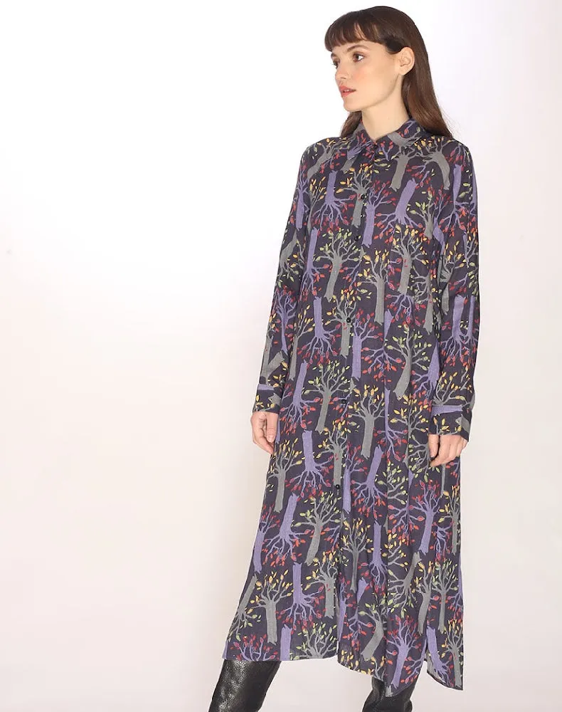 Forest Print Shift Dress