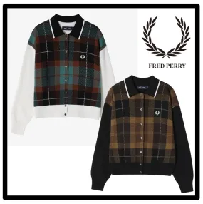 FRED PERRY Casual Street Style Logo Cardigans