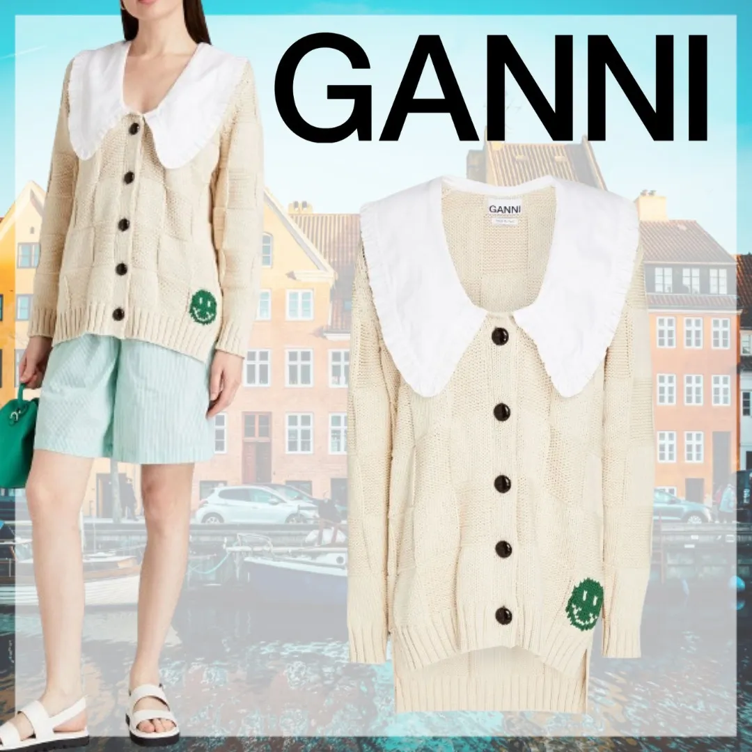 Ganni unisex nylon street style long sleeves plain casual top.