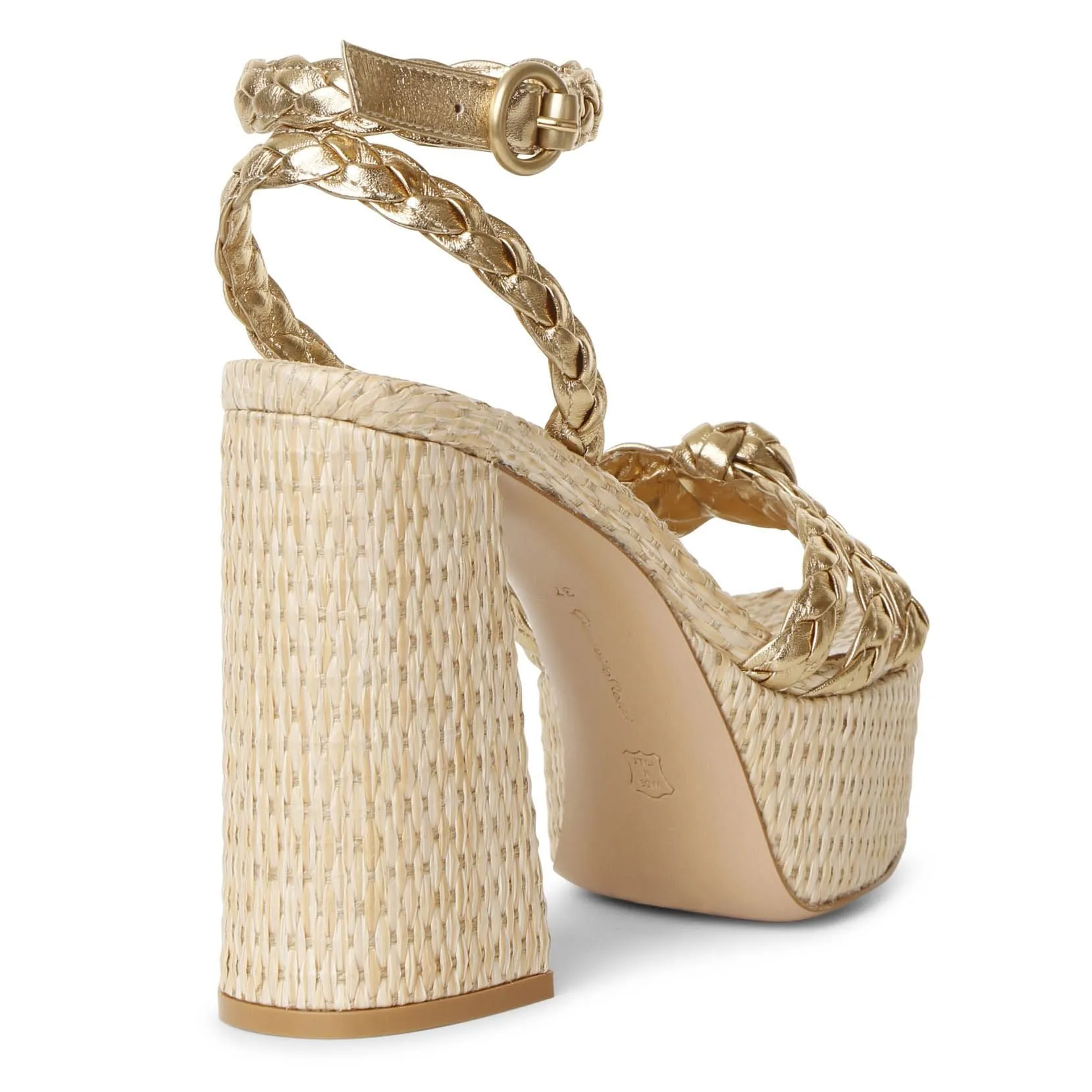 Gianvito Rossi Gold Raffia Platform Sandals