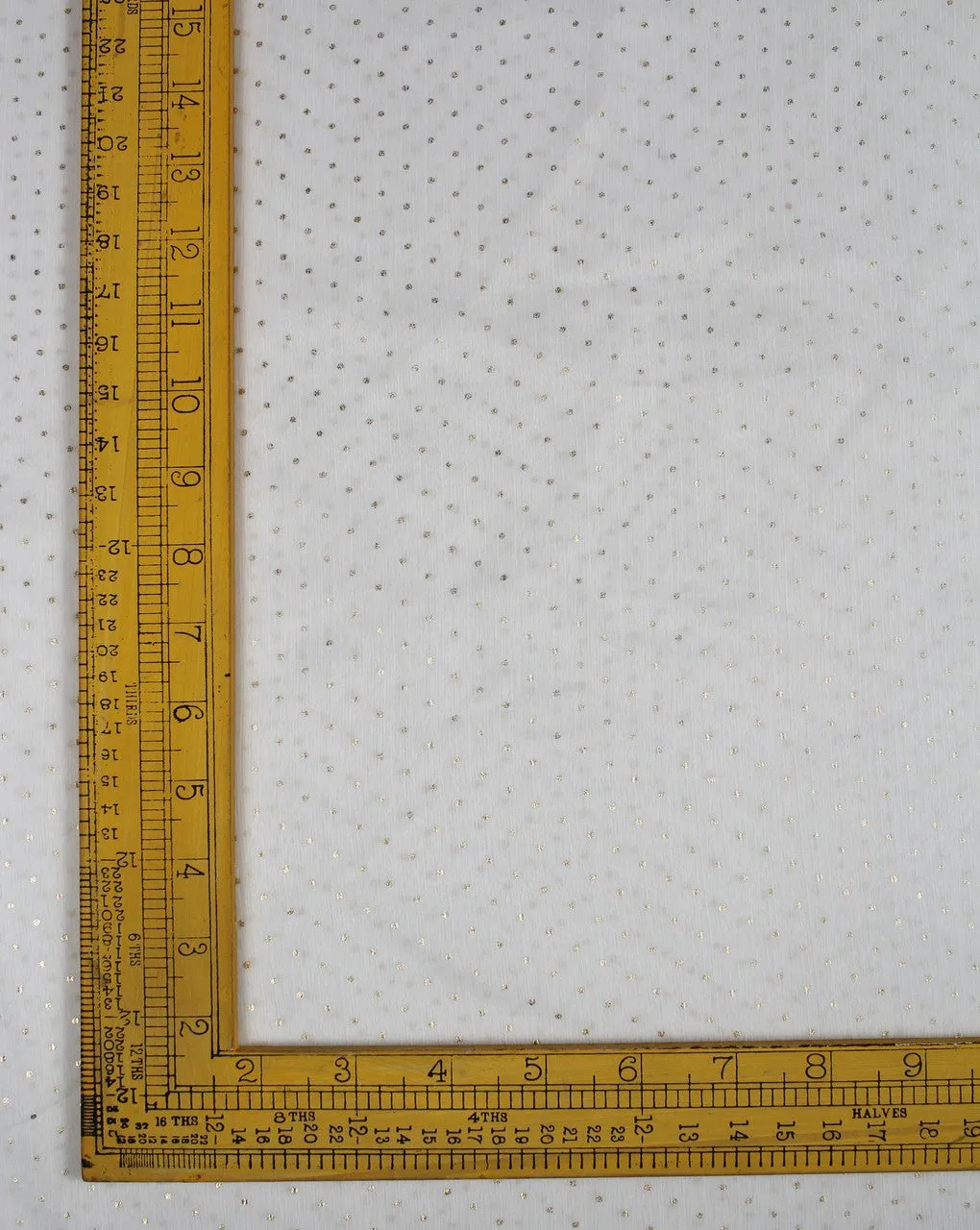 Golden Dots Peach Chiffon Fabric