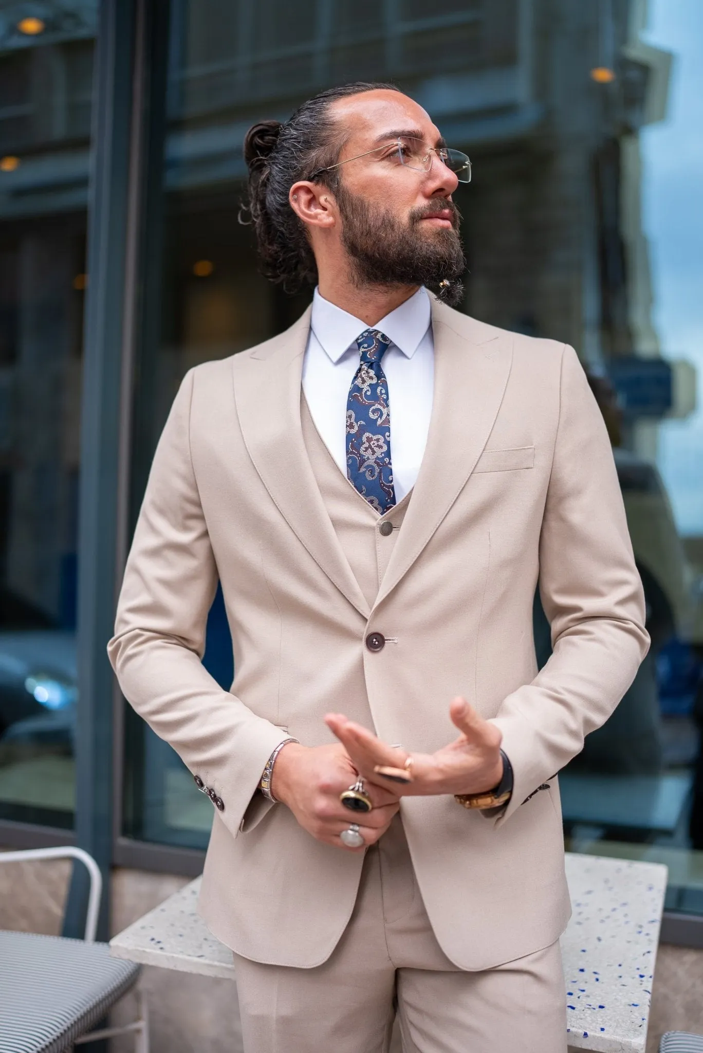 Golden Hour Affair Beige Suit