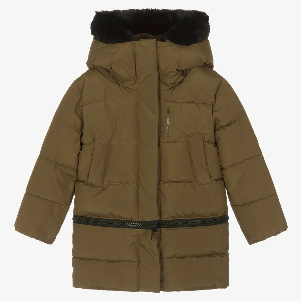 Green 2-in-1 Puffer Coat for Girls