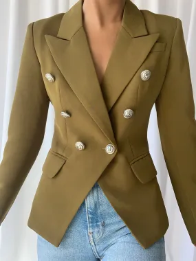 Green Double Breasted Blazer