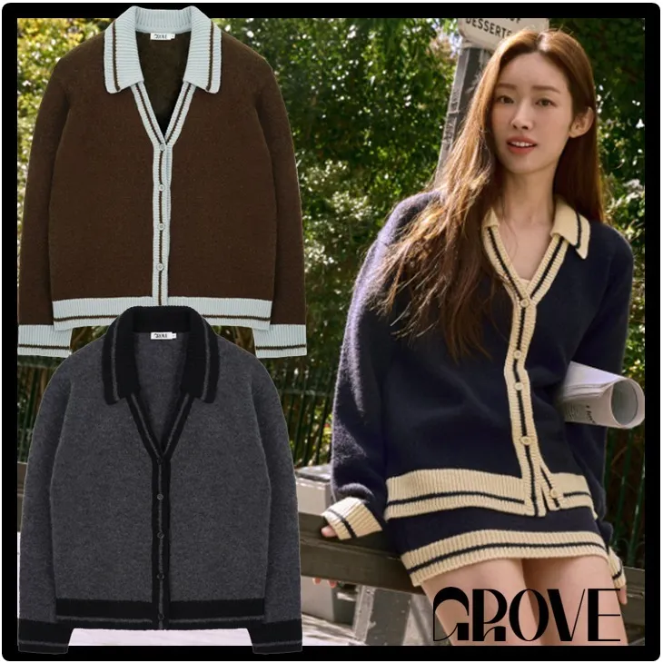 Casual Street Style Logo Cardigans by GROVE