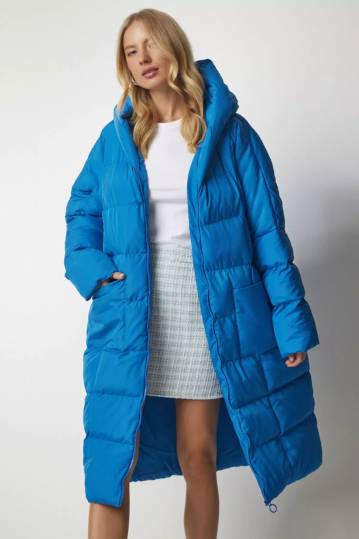 Inflatable Hooded Coat for Women in Istanbul - Happiness Long Coat