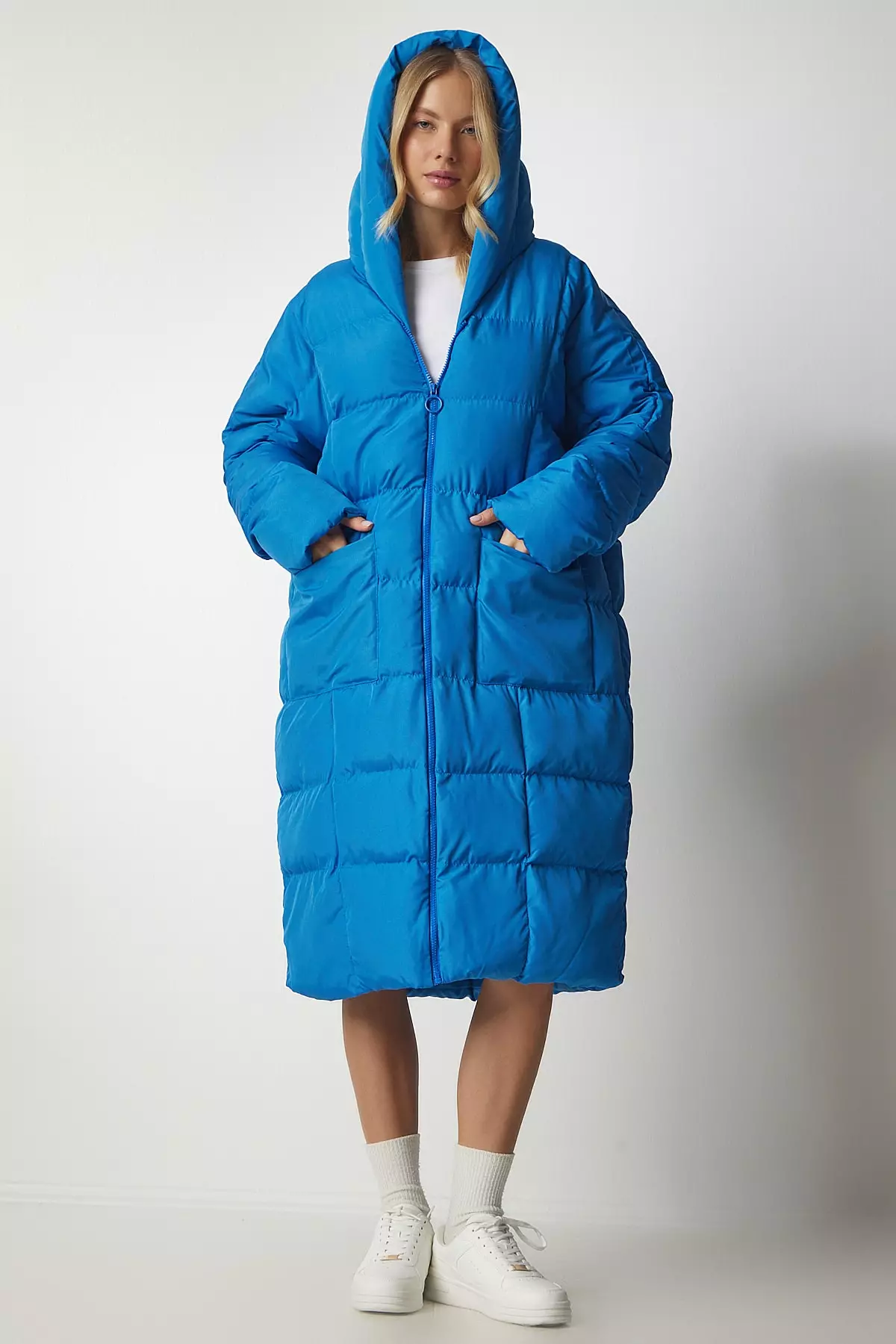 Inflatable Hooded Coat for Women in Istanbul - Happiness Long Coat