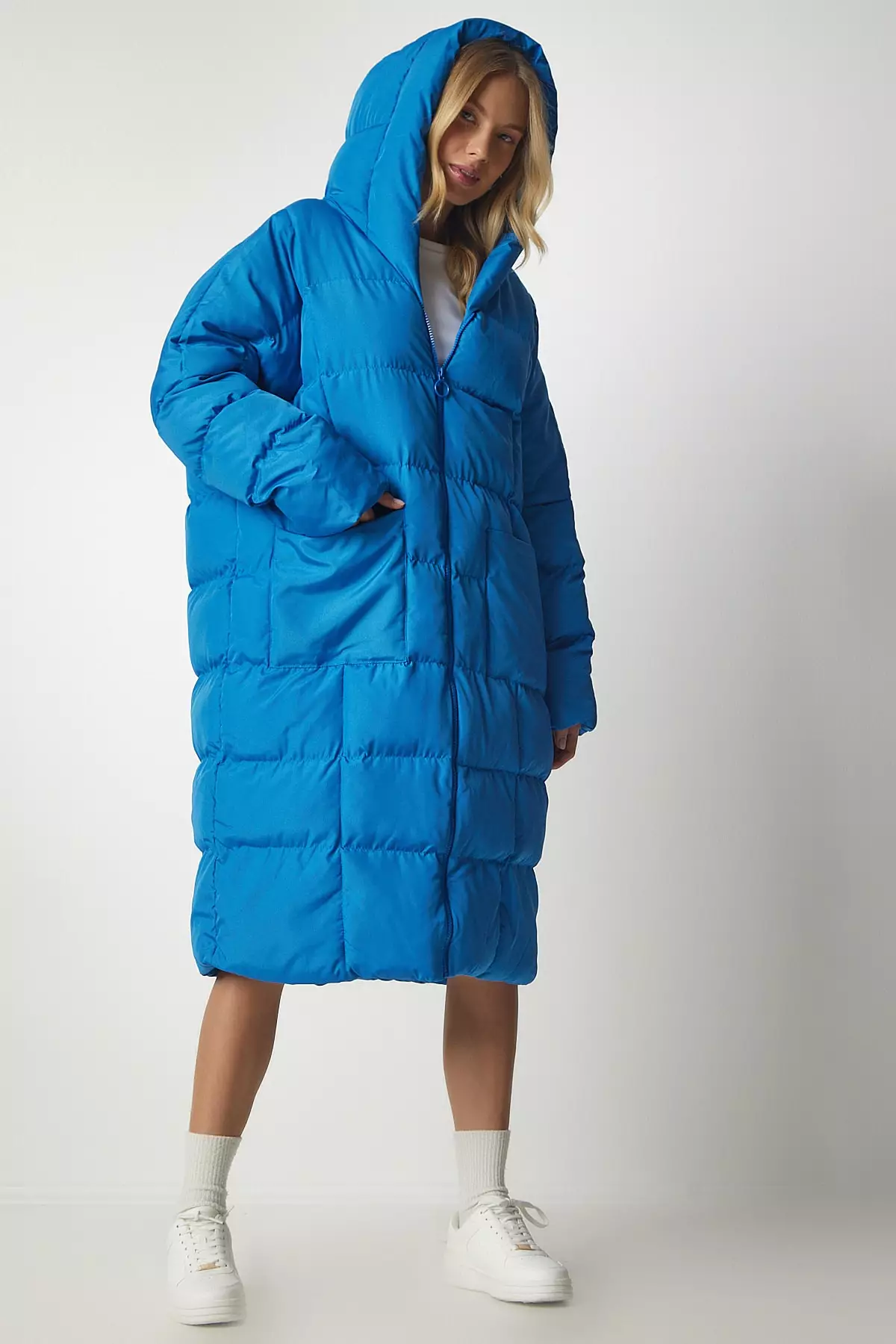 Inflatable Hooded Coat for Women in Istanbul - Happiness Long Coat