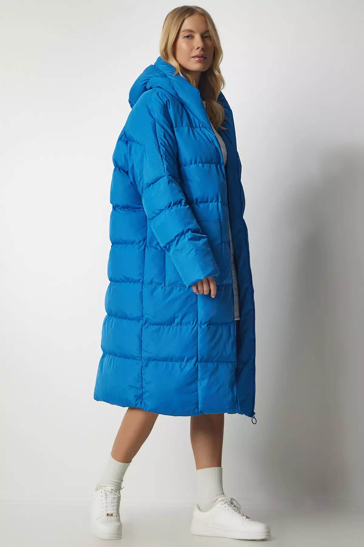 Inflatable Hooded Coat for Women in Istanbul - Happiness Long Coat