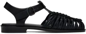 HEREU Black Alaro T-Bar Sandals