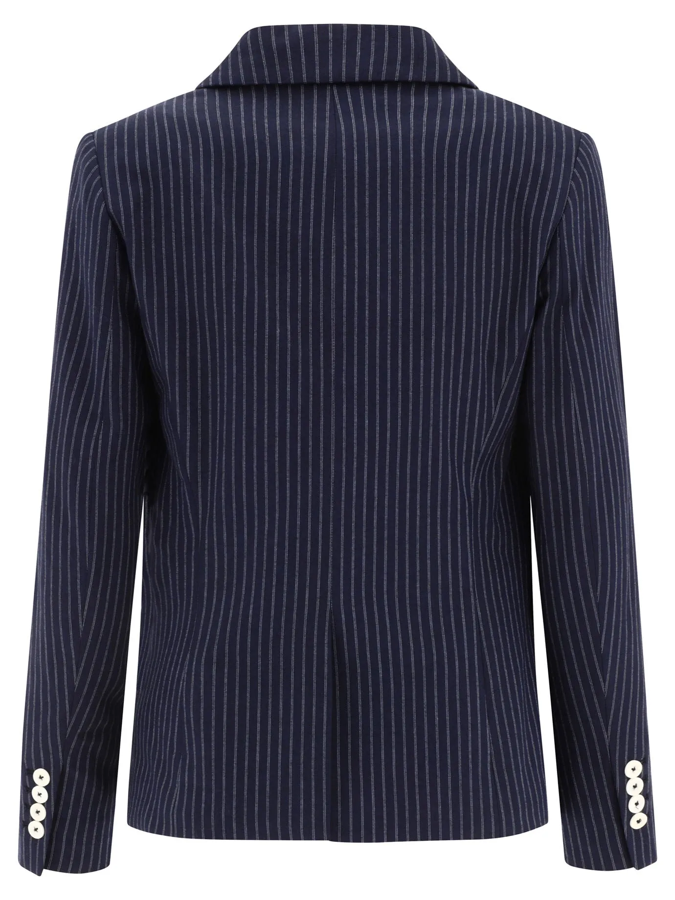 Navy Cotton Blazer for Women - INES DE LA FRESSANGE Spring/Summer '24