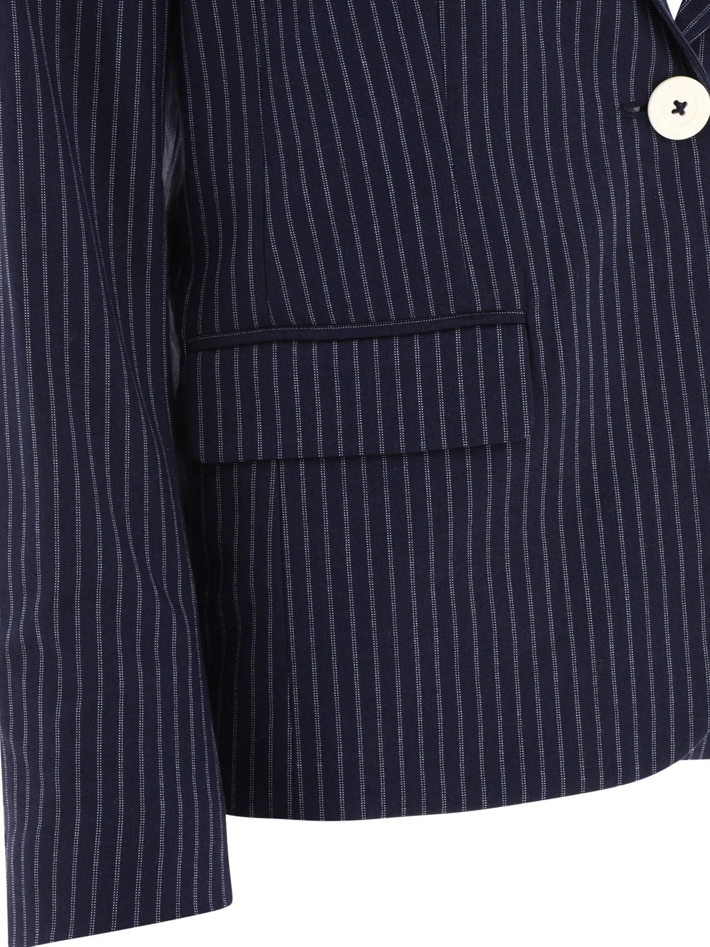 Navy Cotton Blazer for Women - INES DE LA FRESSANGE Spring/Summer '24