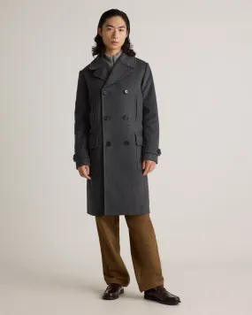 Italian Wool Double-Breasted Coat - Stylish Outerwear Choice