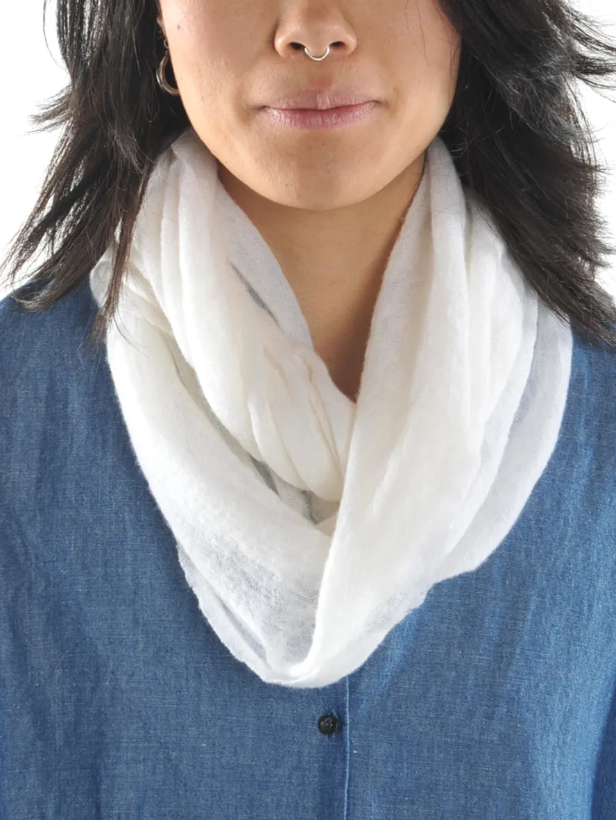 Ivory Cashmere Knit Tube Scarf