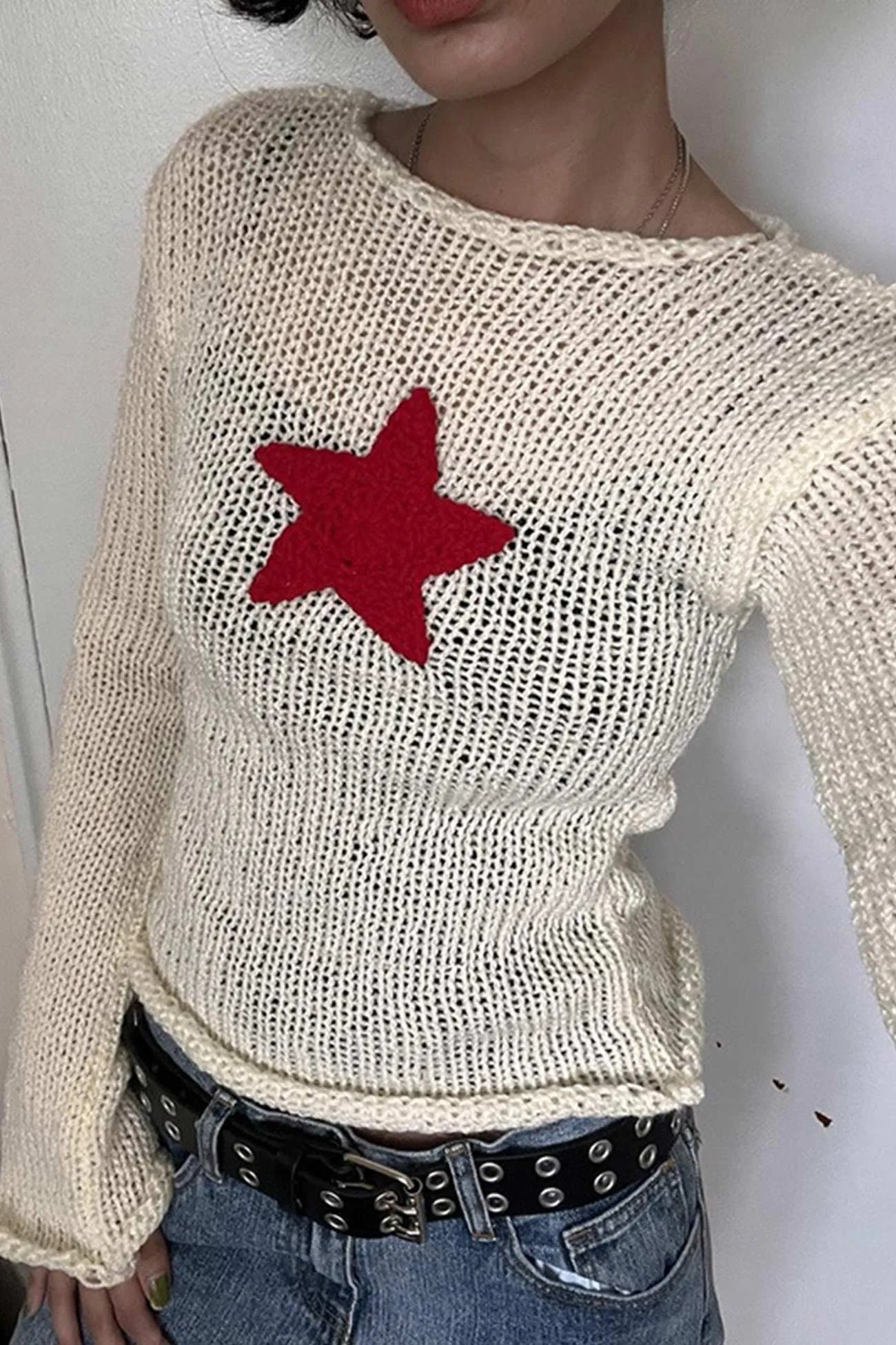 Jacquard Sweater with Pentagram Design