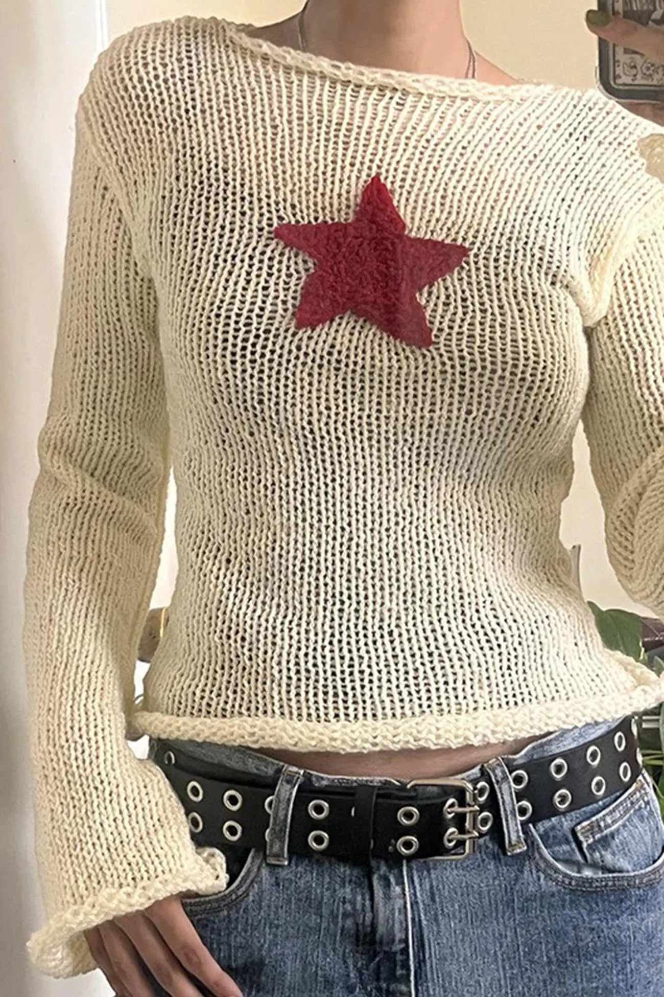 Jacquard Sweater with Pentagram Design