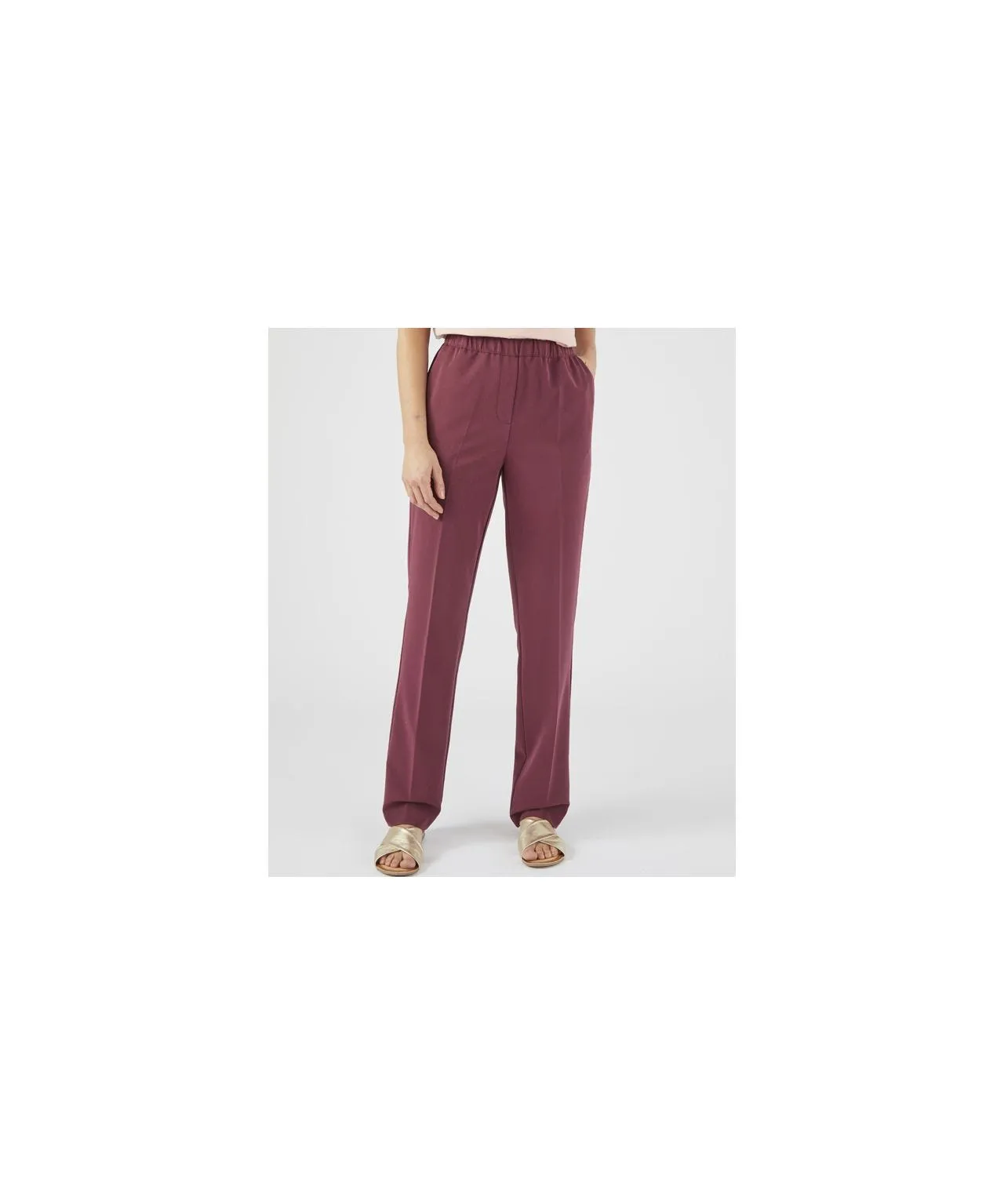 Jacquard Trousers with Pull-on Design