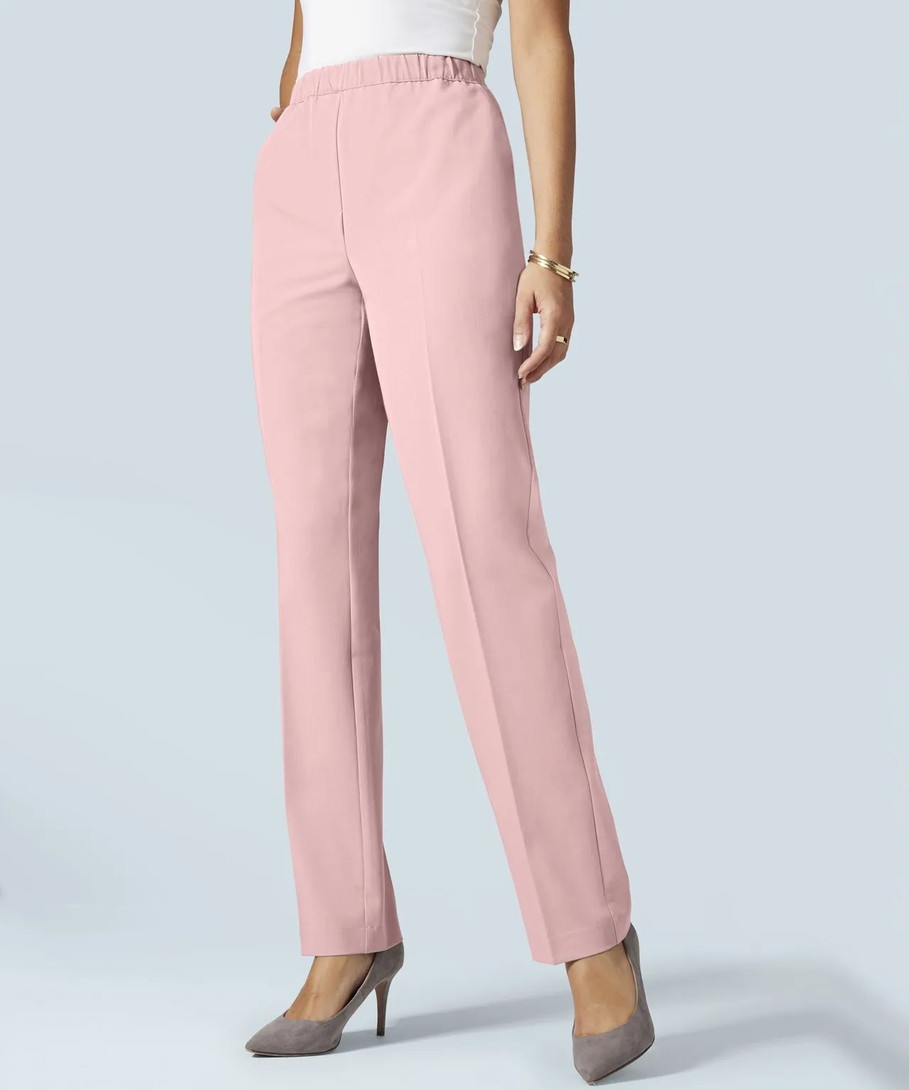 Jacquard Trousers with Pull-on Design